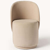 Chaise de salle à manger moderne minimaliste en velours sans accoudoirs, chaise d'appoint confortable et écologique pour salon
