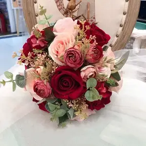 Boda estilo antiguo boda bienvenida mañana bata ventilador nueva novia china accesorios de fotografía flor artificial de la novia