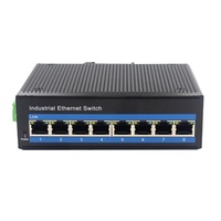 Switch PoE de Red de 8 Puertos 100/1000Mbps, Switch Fast Ethernet PoE+ No Administrado, Montaje en Riel DIN, DC 48V~55V