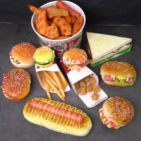 Modèle de casse-croûte KFC artificiel Poulet frit avec hamburger Frites Origan Cuisses de poulet Accessoires de photographie