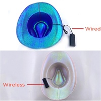 Cappelli da Cowboy LED Luminosi Nicro all'Ingrosso con Telecomando Wireless, Accessori per Feste al Neon, Costumi Colorati per Carnevale e Festival
