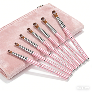 Stylo de modelage professionnel pour ongles en cristal liquide, avec tige métallique rose, poils Kolinsky et manche en bois, outil d'extension d'ongles - Product Image 6