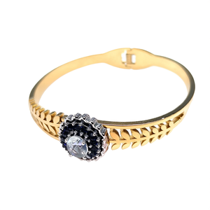 Bracelet tendance plaqué or PVD en acier inoxydable 316L avec pierres de cristal, bijoux décoratifs pour femmes - Product Image 2