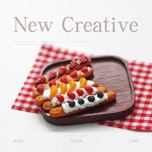 Mini baguette <span class=keywords><strong>francesa</strong></span> de arcilla polimérica, comida de juguete para decoración de cocina de casa de muñecas, accesorio de repostería. - Product Image 2