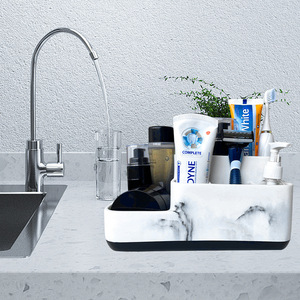 Bathroom Storage Box With Compartments Freestanding <b>Toothbrush</b> <b>Holder</b> <b>Toothpaste</b> Organizer Custom Size - Product Image 2