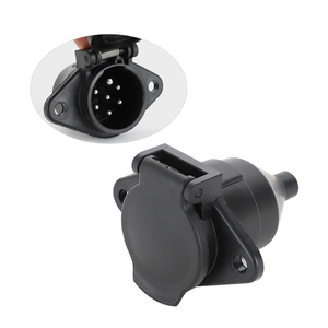 Adaptateur de prise de remorque européenne robuste 24V Type N 7 broches en nylon argenté pour voiture, Heyue A13RS, pour véhicules à hayon, bateaux et camions - Product Image 2