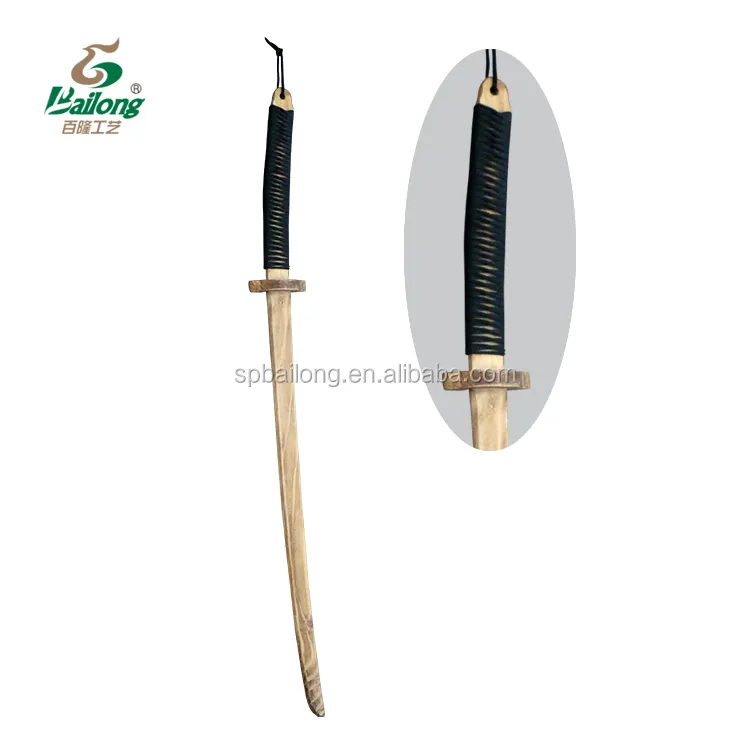 Fabbrica professionale a mano katana giocattolo bruciato giapponese di legno spada samurai