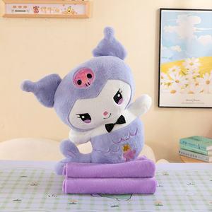 Mer criada conejo de peluche de juguete de dibujos animados manta 2 en <span class=keywords><strong>1</strong></span> cojín de aire acondicionado para coche manta de siesta para niños de doble propósito - Product Image 6