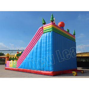 Pingüino nuevo salto Yuedong Casa de rebote inflable tobogán doble obstáculo Castillo dibujos animados parque temático verde - Product Image 4