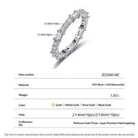 Bague Éternité en Argent Sterling S925 avec Moissanite, Sertie de Pierres sur Toute la Ligne, Anneau Fermé Certifié GRA, Bijou pour Mariage et Anniversaire