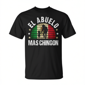 T-shirt El Abuelo Mas Chingon avec motif drapeau mexicain, col rond, manches courtes, unisexe, pour adulte, cadeau de fête - Product Image 3