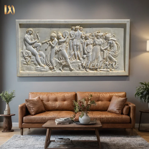 Panneau mural décoratif en marbre européen sculpté à la main, représentant Priam et Achille, petite taille, style néoclassique, pour la décoration murale de la maison. - Product Image 4