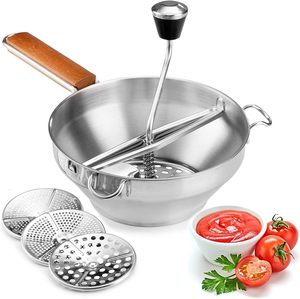 Molino de Alimentos de Acero Inoxidable para Cocina, Molino Manual para Verduras y Mermeladas con Discos de Acero Inoxidable - Product Image 1
