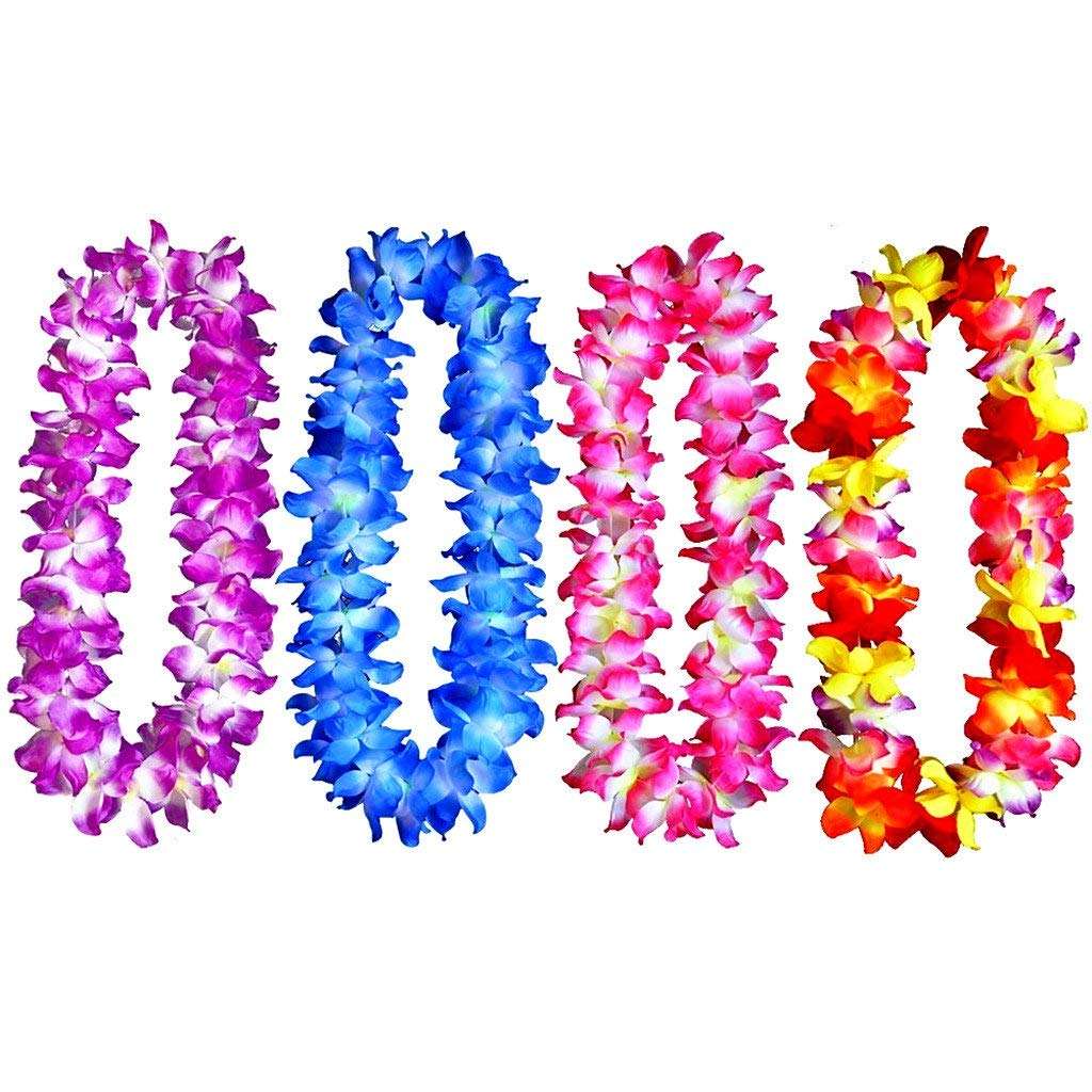 KarlNiko Hawaiian Leis Danza Hula Ghirlanda di Fiori Artificiali Collo Loops Fiore Tropicale Collane Bracciali Fascia Set