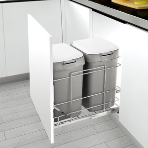 Unihopper manufacturer wholesale press open garbage can pull out kitchen cabinet plastic garbage trash bin