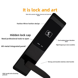 Không dây RFID cho ứng dụng khách sạn Hệ thống khóa Cửa Nhôm Hợp Kim thông minh Thẻ nhớ thẻ lưu trữ gỗ khóa cửa - Product Image 3