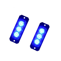 Europa Indonesia popular azul hielo 3LED motocicleta vehículo rejilla LED luz intermitente estroboscópica