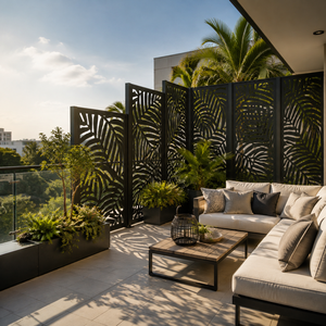 Écran de Confidentialité Frangivista pour <span class=keywords><strong>Balcon</strong></span> en WPC – Élégant, Résistant au Soleil et à l'Humidité, Idéal pour Appartements et Espaces Extérieurs - Product Image 1