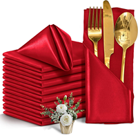 Servilleta de Satén Premium de 20x20 Pulgadas, Cuadrada, de Tela de Poliéster Suave como la Seda, para Decoración de Mesa en Bodas, Banquetes, Hoteles y Fiestas
