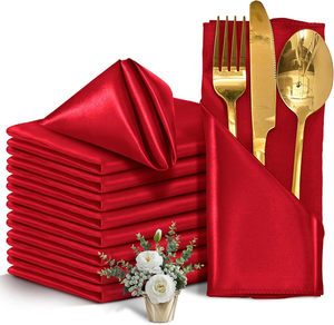 Serviette en satin <span class=keywords><strong>de</strong></span> qualité supérieure, 20x20 pouces, carrée, en polyester lisse comme <span class=keywords><strong>de</strong></span> la soie, pour mariage, banquet, hôtel, fête, décoration <span class=keywords><strong>de</strong></span> table - Product Image 5
