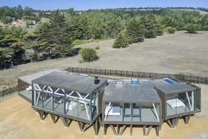 Casa prefabricada de madera personalizable moderna, techo plano y varios pisos para una iluminación natural excelente con valor artístico - Product Image 3