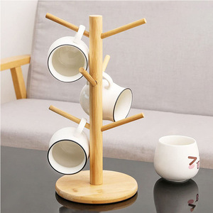 Soporte para Tazas de Bambú de 3 Niveles, Escurridor Redondo de Madera Natural, Secado Rápido, Organizador de Cocina - Product Image 3
