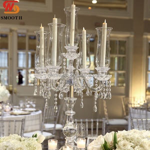Grand chandelier en acrylique transparent à 5 bras, style cristal, pour décoration de table de mariage et de salle à manger - Product Image 2