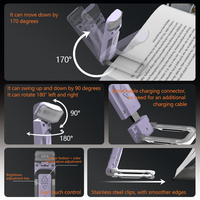 Lampe de lecture flexible rechargeable par USB de haute qualité, nouvelle lampe à clip brevetée pour la lecture