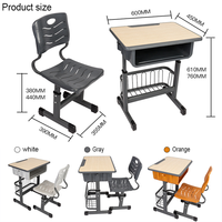 Bureau d'étude ergonomique réglable avec chaise pour étudiants, usage domestique, grand bureau en bois pour l'école primaire, design écologique