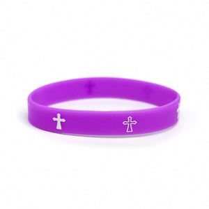 Bracelets en silicone Croix de Jésus, bracelets en caoutchouc religieux inspirants et motivants, cadeaux parfaits pour les événements religieux - Product Image 5
