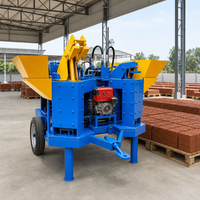 Machine à fabriquer des briques en argile RPT2-20M, semi-automatique, pour blocs emboîtables, cycle de 20-25 secondes, diesel