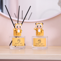 Ensemble diffuseur de parfum en forme de tigre mignon de dessin animé |   Désodorisant d'air pour la maison et le bureau sans BPA, sans alcool, 100 ml, parfum longue durée, salle de bain, chambre à coucher