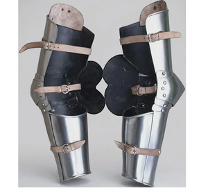 Armatura Completa da Cavaliere Medievale in Acciaio, Protezioni per Gomiti e Avambraccioli, Finitura Argento, Realizzazione Artigianale Tradizionale, Stile Storico - Product Image 4