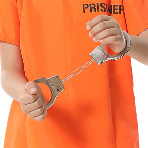 Venta al por mayor carnaval Cosplay niños prisionero disfraz clásico Simple cuello en V manga corta niños ropa criminal - Product Image 5