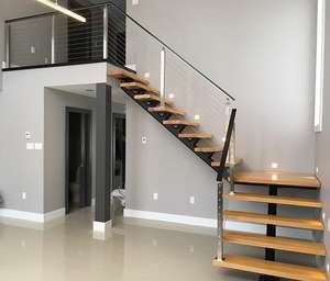 चीन से इनडोर होम डिय आवासीय घर के लिए महान गुणवत्ता ठोस लकड़ी फ्लोटिंग सीढ़ी प्रणाली - Product Image 1