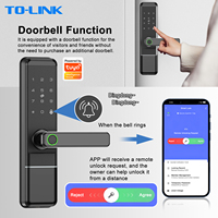 Kunci Pintar Anti Maling Cerradura Inteligente Tuya Wifi TTlock Rfid Sidik Jari Digital untuk Pintu Kayu