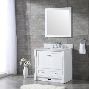 Modern White Wooden Freestanding Industrial Design Water Resistant Bathroom Vanity Ceramic Wash Basin Cabinet Framed <b>Mirror</b> for - Product Image 3