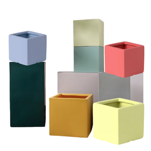 Morandi Hiện Đại Lớn Thêm Lớn Vườn Cung Cấp Magnesia Xi Măng Vuông Chậu Hoa Bao Gồm Sàn Nhà Trồng Gói - Product Image 1