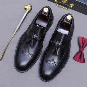 Zapatos de Hombre de Alta Gama, de Cuero Genuino, Sin Cordones, Otoñales, Impermeables, Transpirables y Suaves, Casuales de Oficina, a la Moda - Product Image 2