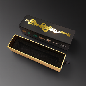 กล่องกระดาษแข็งแบบเลื่อนดีไซน์หรูหราพร้อมโลโก้ปั๊มฟอยล์ทอง กล่องแข็งแบบเลื่อนสำหรับลิปสติก - Product Image 6