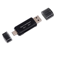 Lector de Tarjetas de Memoria Multifunción 4 en 1 Cantell OEM, USB 2.0 Tipo C/USB/TF/SD, Adaptador OTG, Accesorios para Teléfono Móvil