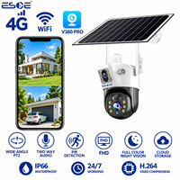 V380 Pro 6MP 4G WIFI Güneş Enerjili Kamera Çift Yönlü Ses PIR Hareket Algılama Gece Görüşü IP66 Su Geçirmez Dış Mekan Ev Güneş Enerjili Kamera