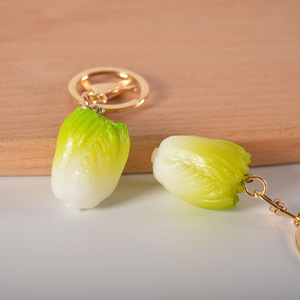 PVC simulated vegetable/cabbage model food keychain/pencil creative <b>key</b> <b>ring</b> night market stall promotional gift - Product Image 3