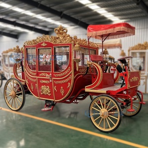 Luxurious Special Transportation Electric Carriage Best Selling Red Limousine Electric Vehicle Cart Royal Horse Carriage - Product Image 3