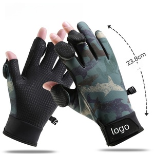 Venta al por mayor de guantes de pesca para hombre con logotipo personalizado Últimos estilos Protector solar Transpirable Ligero Suave Kayak Guantes - Product Image 1