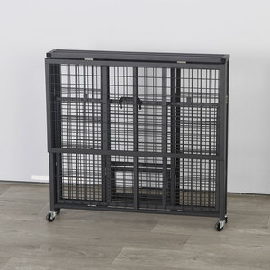Iron <strong>Wire</strong> PP <strong>Dog</strong> <strong>Cage</strong> Outdoor/Indoor Breathable Powder-Coated Large Classic Modern Simple <strong>Foldable</strong> Horizontal Sliding Box Packed - Product Image 3