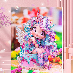 DIY 창의적인 한국 스타일 다이아몬드 아트 수공예품 사랑스러운 소녀 프린팅 모자이크 자수 어린이 초상화 만화 다이아몬드 페인팅 - Product Image 2