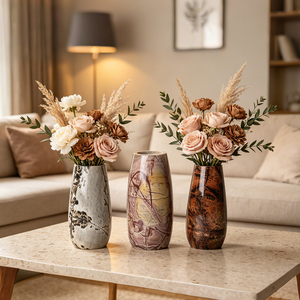 Nuevo Jarrón de <span class=keywords><strong>Cristal</strong></span> de Jaspe Natural Tallado y Pulido, <span class=keywords><strong>para</strong></span> Decoración - Product Image 1