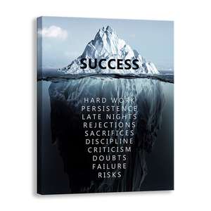 קיר מעורר השראה הצלחה אמנות פוסטר מוטיבציה ציטוטים תפאורה קיר עבור משרד חדר שינה בד ציור קיר - Product Image 1