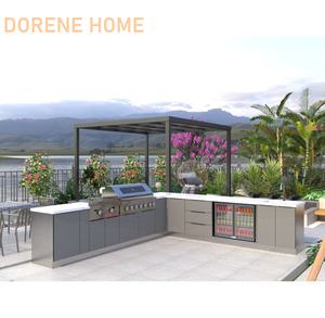 Alüminyum çerçeve ile <span class=keywords><strong>2026</strong></span> DORENE Modern stil L şekli komple açık barbekü mutfak - Product Image 5
